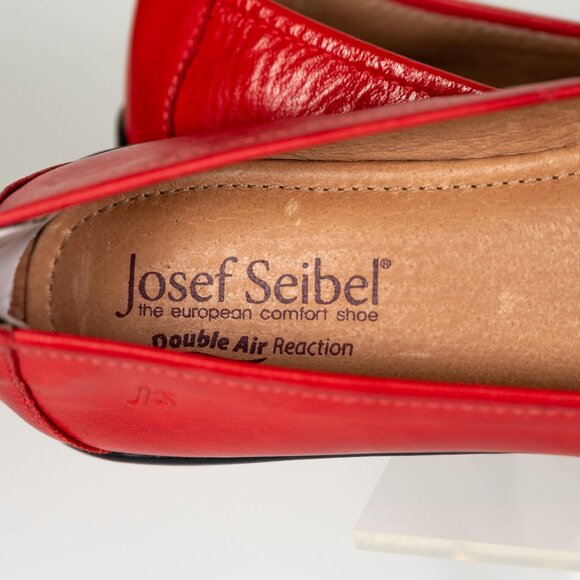 Josef Seibel Fenja 01 Comfy Leather Flats Red Womens Size US 6-6.5 EU 37 NIB - Picture 10 of 11